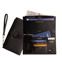 Cherloi Saffiano Leather Travel Wallet RFID Protected