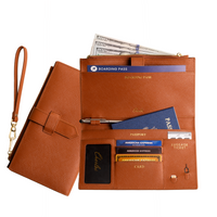 Cherloi Saffiano Leather Travel Wallet RFID Protected
