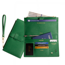 Cherloi Saffiano Leather Travel Wallet RFID Protected