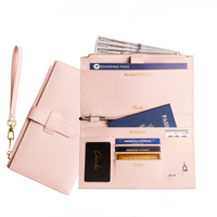 Cherloi Saffiano Leather Travel Wallet RFID Protected
