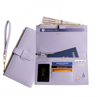 Cherloi Saffiano Leather Travel Wallet RFID Protected