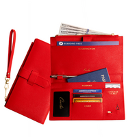Cherloi Saffiano Leather Travel Wallet RFID Protected