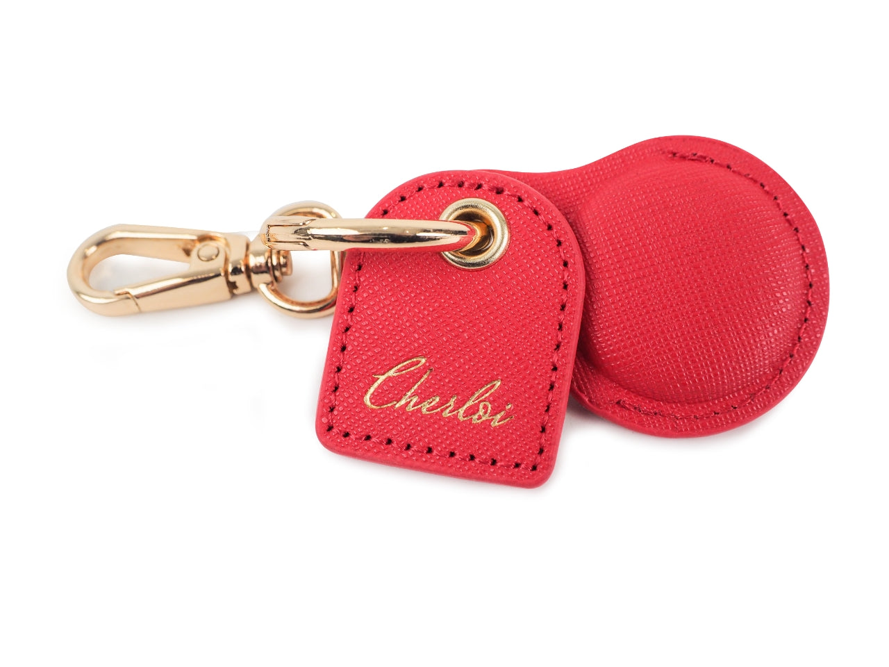 Cherloi Saffiano Leather AirTag Key Ring
