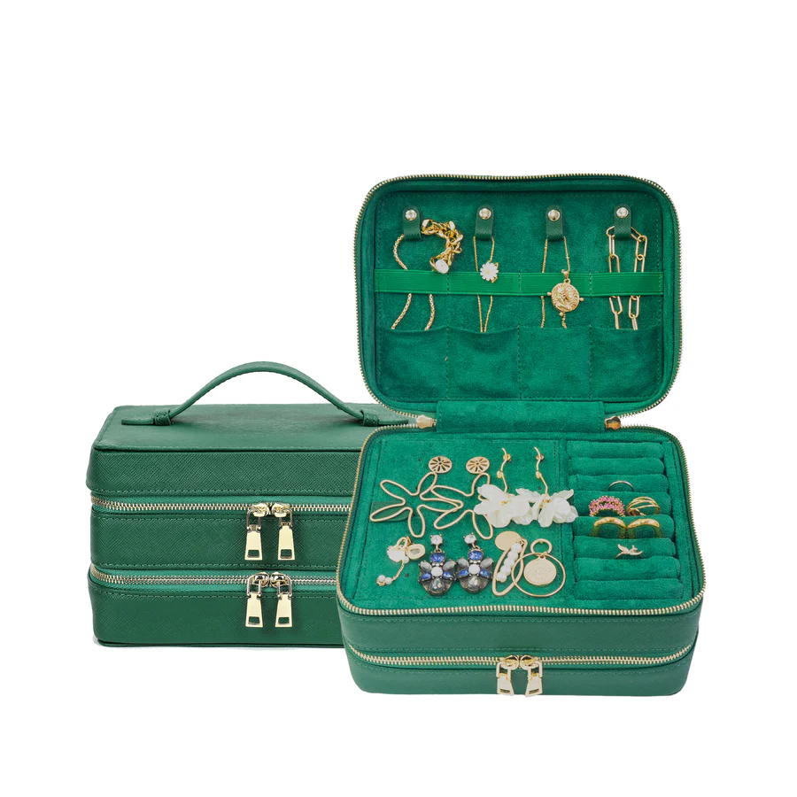 Cherloi Saffiano Leather Jewelry Case